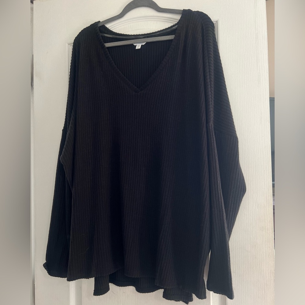 Black cable knit sweater